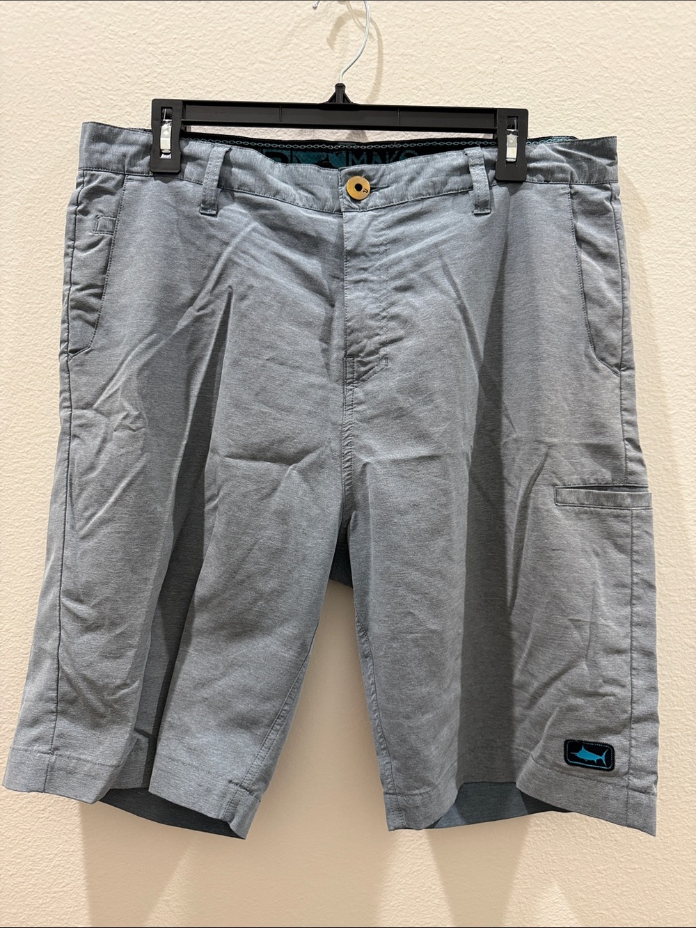 Pelagic Light Gray Flat-Front Performance Shorts